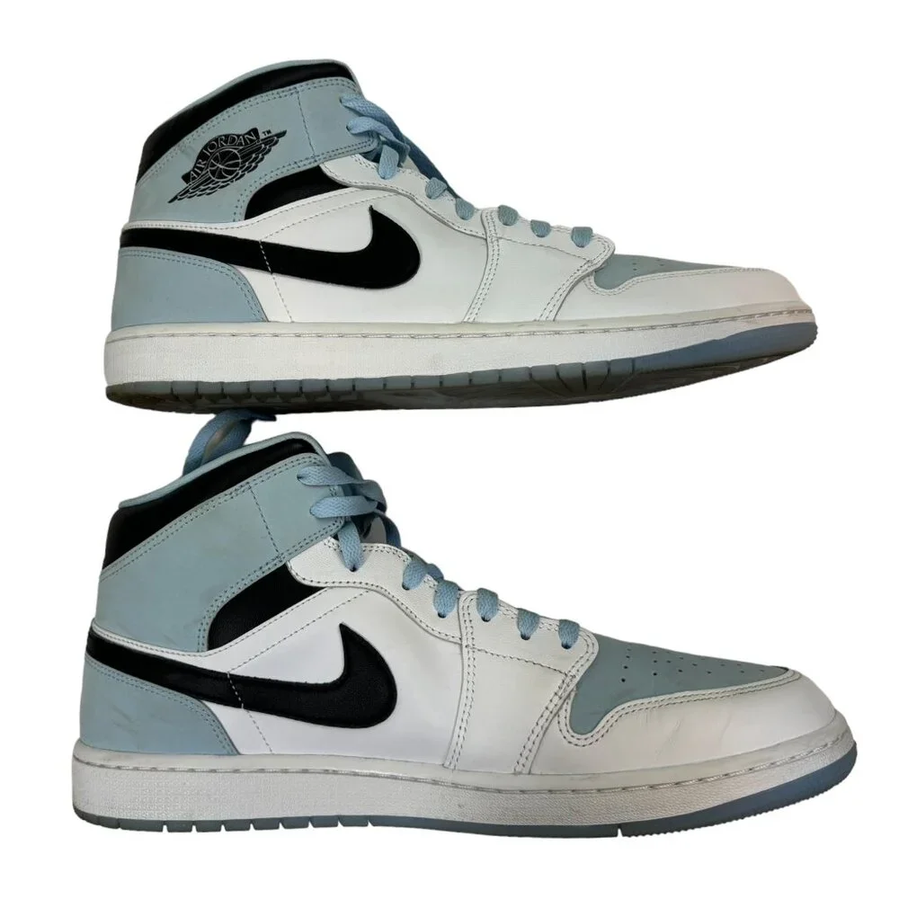 Nike Air Jordan 1 Mid SE‎ 'White Ice Blue' DV1308-104 Size 14 with Original Box